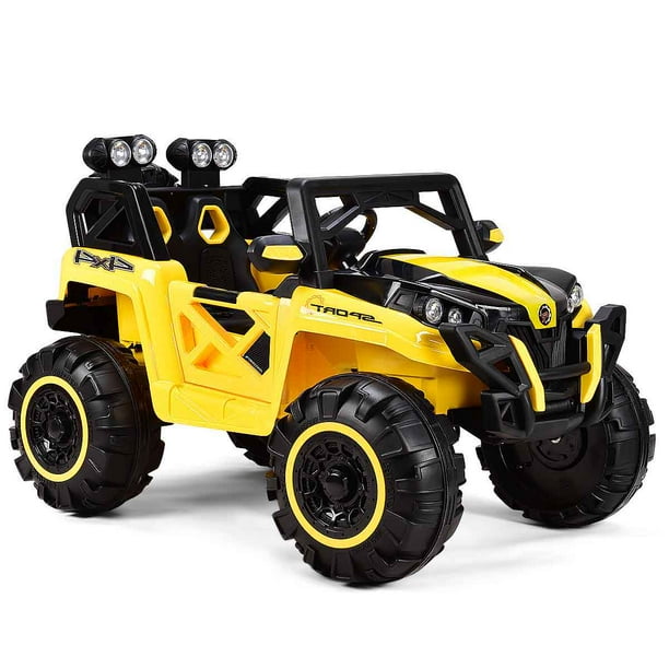 Remote Control Kids Ride On Convertible Racing Off Road Truck Car w/ LED Light MP3 Yellow