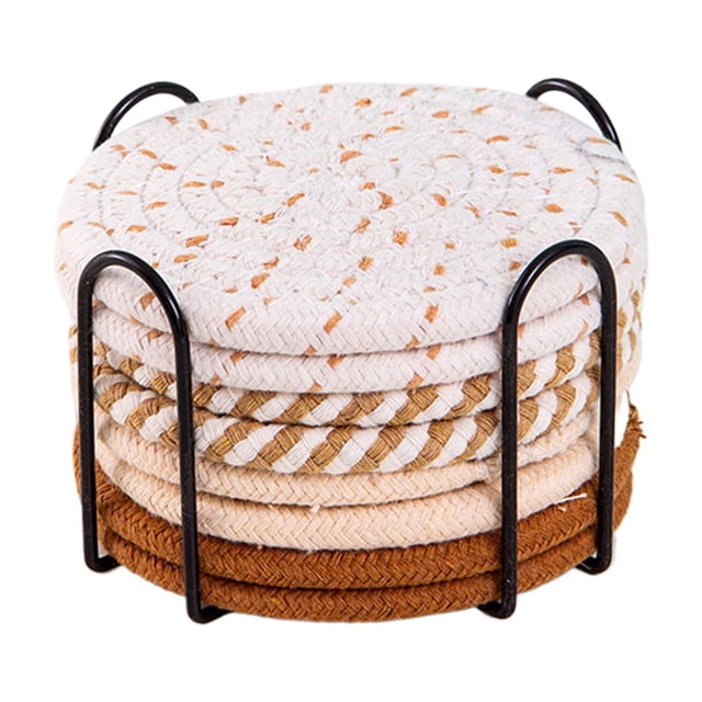 Injueey Juego de posavasos, elegante, duradero, múltiples opciones de color, tamaño portátil, bonito posavasos para bebida, Idea de regalo Cocina y Comedor caqui