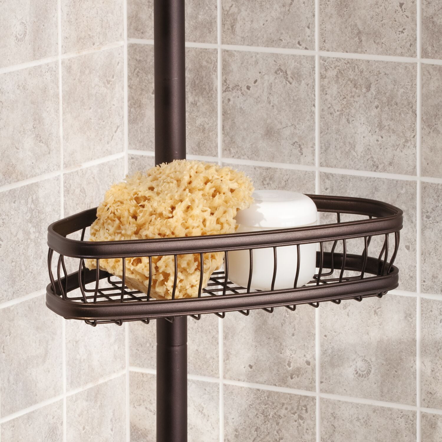 Simply Essential™ 4-Tier Tension Pole Shower Caddy - Brushed