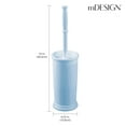 thumbnail image 3 of mDesign Plastic Compact Bathroom Toilet Bowl Brush and Holder - Light Blue, 3 of 8