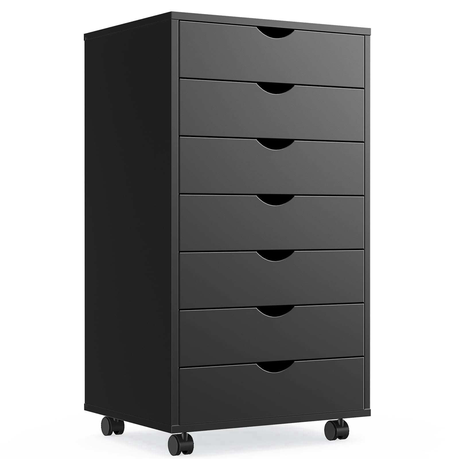 Nextay 5/7 Drawer Chest, Wooden Tall Dresser Storage Dresser Cabinet With Wheels for Office, Bedroom, Home
