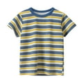 thumbnail image 2 of LUOGENLI 2 Pack Toddler Kids Baby Boys Girls Striped Short Sleeve Crewneck T Shirts Tops Tee Clothes for Children Tops for Boys 7-8 110, 2 of 6