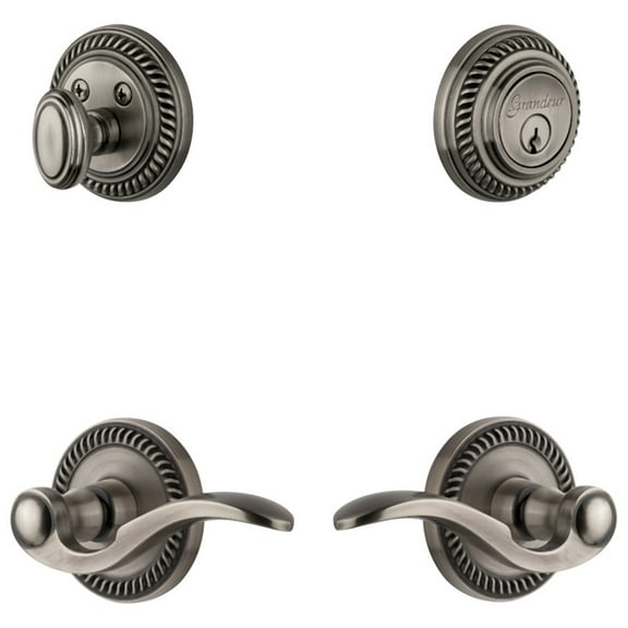 Grandeur Newbel_Sp_Eset_234_Lh Newport Solid Brass Left Handed Single Cylinder Keyed Entry