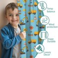 thumbnail image 3 of Blackout Kids Curtains,Excavator and Road Barrier Blue Pattern Children's Insulated Curtains Set Of 2,Bedroom Essentials,Toddler Room Decor 42"x63", 3 of 5