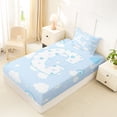 thumbnail image 4 of Feelyou Love Heart Letter C Twin Sheet Sets for Boys Girls, Star Cloud Bedding, Blue, 3 Pieces, 4 of 5