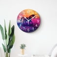 thumbnail image 4 of 12 Inch Wall Clock Battery Operated Silent Clock Decorative for Office, Kitchen, Outdoor, Living Room，Fantastic White Unicorn Silhouette on Galaxy Nebula Amazing, 4 of 4