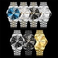 thumbnail image 3 of OLEVS Automatic Watches for Men Self Winding Mechanical Luxury Dress Stainless Steel Two Tone Strap Diamond Waterproof Luminous Date Mens Wrist Watches Reloj Para Hombre Black/Blue/Gold/White, 3 of 13