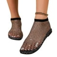 thumbnail image 3 of BadPiggies Women Shiny Gem Mesh Flats, Glitter Stretchy Net Shoes Ultra Comfortable Summer Slip On Sandals, 3 of 11