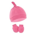 thumbnail image 4 of 3 Pack Baby Hat and Mittens Set Newborn Baby Hats Caps for Baby Boys Girls 0-6 Months, 4 of 4
