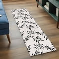 thumbnail image 3 of Black Leaves 2'x6' Runner Rugs for Hallway Kitchen Bedside Non Slip Washable, Vintage Leaf Botanical Minimalist Art Entryway Rug Runners with Rubber Backing, Long Carpet Runner for Laundry Room, 3 of 8