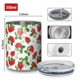 thumbnail image 4 of 12oz Coffee Tumblers Red Strawberry Plants Fruit Flower Leaf Stainless Steel Vacuum Insulated Travel Tumbler Coffee Cups Mug with Lid and Straw with Cleaning Brush for Cold & Hot Drinks, 4 of 5
