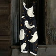 thumbnail image 2 of WTOBBY Halloween Printed Women's Jumpsuit, Casual Loose Retro Design with Suspenders in Cotton Linen Blend, Ideal for Relaxed and Fashionable Wear,WhiteM, 2 of 6