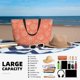 thumbnail image 5 of Easygdp Beautiful Corals Bolsa de Viaje de Playa de Gran Capacidad, Bolsa Tote Perfecta para la Playa, Escapadas de Fin de Semana y Viajes, 5 of 7