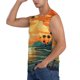 thumbnail image 3 of Fotbe Tropical Sunset Paradise Men's Camiseta sin Mangas Estampada para Hombres, Playera Casual para Gimnasio, Entrenamiento, Playa-Large, 3 of 7