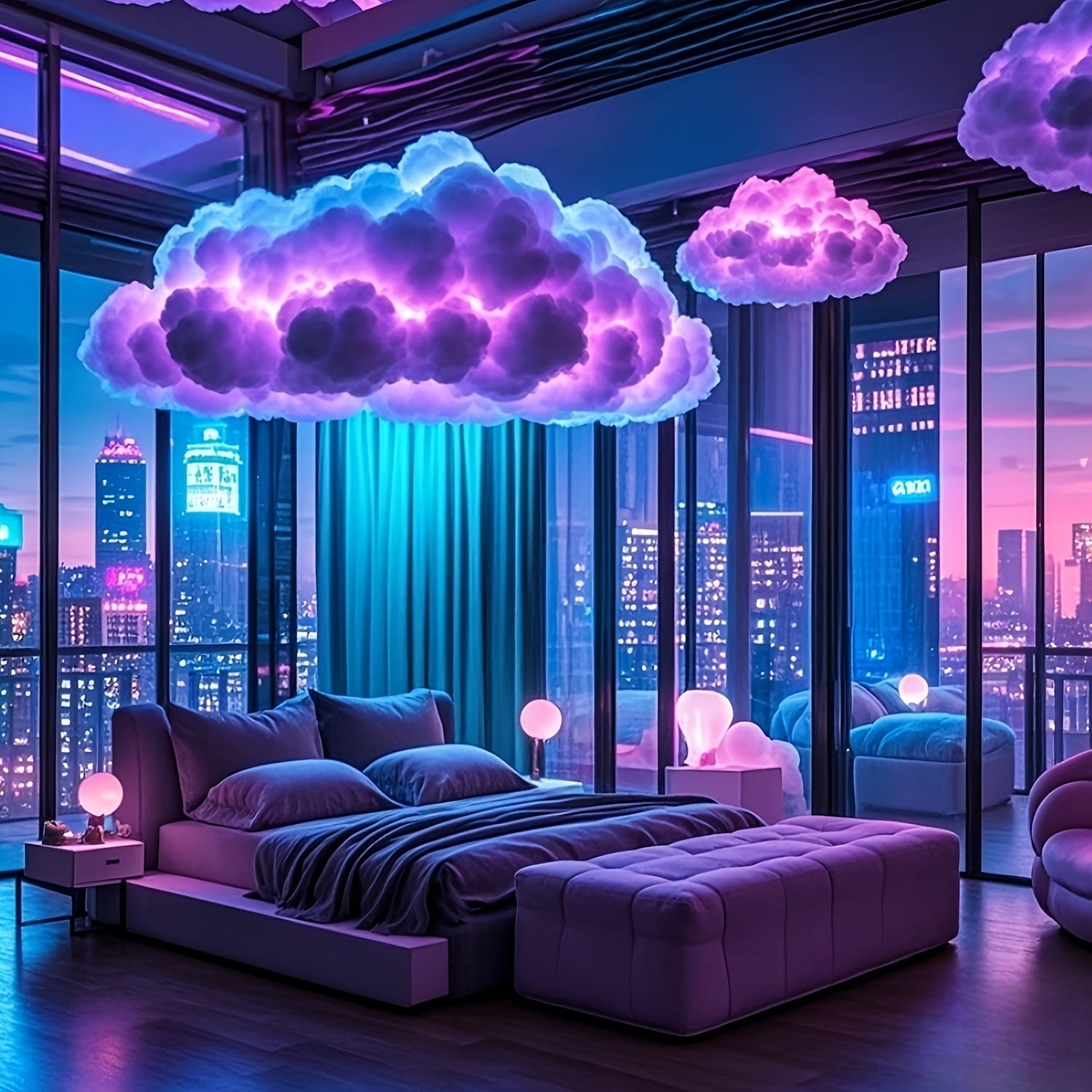 3D Thundercloud LED Atmosphere Light – Color-Changing USB-Powered Cloud Lamp with Dynamic Lighting for Gaming Rooms, Parties & Clubs – Interactive Night Light, Weather-Themed Decor