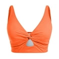 thumbnail image 4 of Arnsht Bikini Tops for Women Cropped Tankini Tops Beach Push-Up Padded Knot Twist Cut Out Adjustable Tank Swimwear Top Only Orange XL, 4 of 6