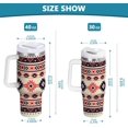 thumbnail image 3 of Boho Aztec 30 oz Tumbler with Handle, Stainless Steel Vacuum Insulated Sports Water Bottle, Leak-proof Travel Coffee Mug Cup with Lid and Straw for Water, Iced Tea or Coffee, 3 of 6