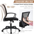 thumbnail image 4 of BestOffice Office Chair Ergonomic Mesh, Lumbar Support Armrest Mid Back Rolling Swivel Adjustable, Black, 4 of 7