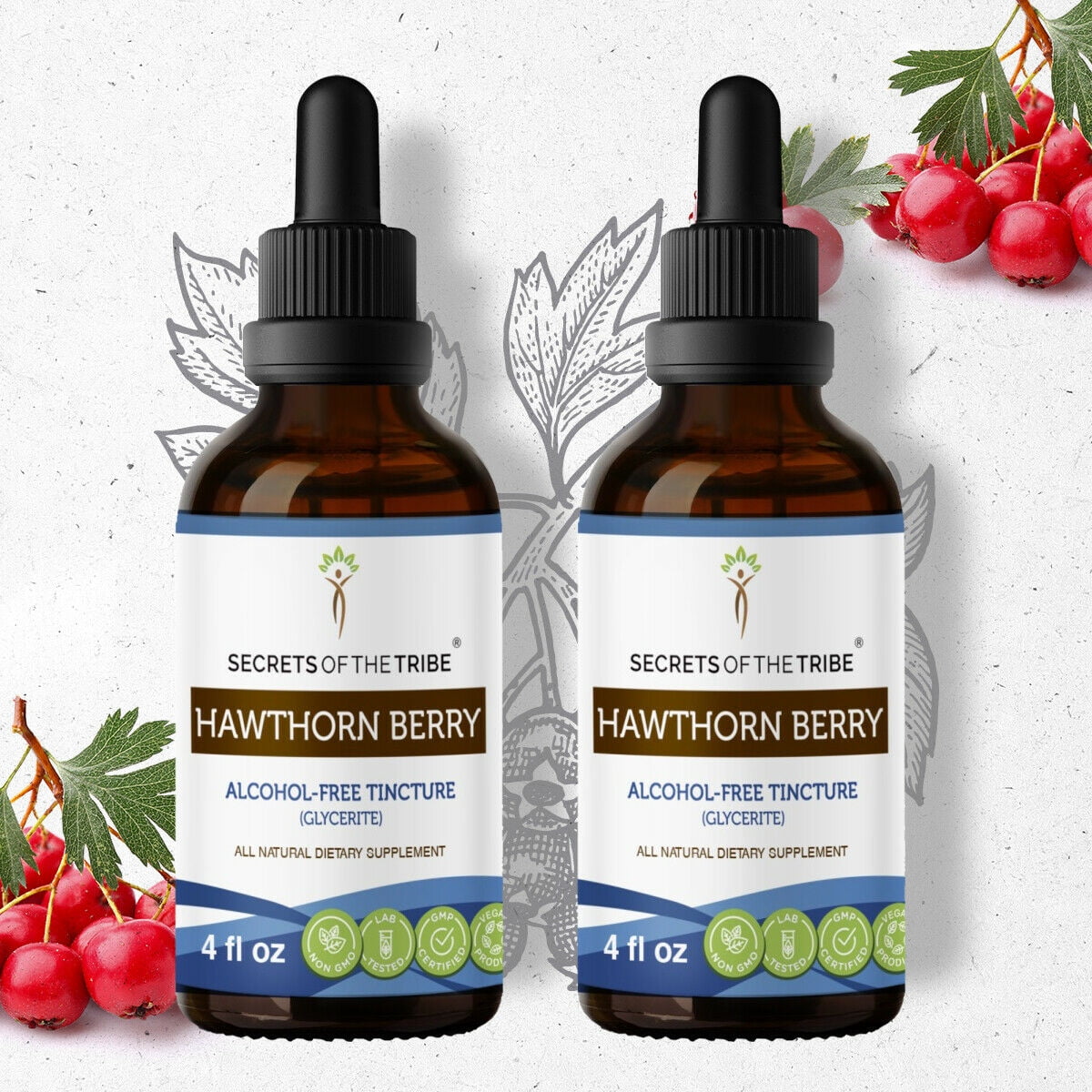Hawthorn Berry Tincture AlcoholFREE Extract, Organic Hawthorn Berry