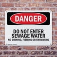 thumbnail image 4 of (2 Pack) Do Not Enter Sewage Water OSHA Danger Sign 18 Inch X 12 Inch Indoor / Outdoor Rust-Free Aluminum Metal Signs for Workplace, Workshop, and Construction Site, Made in the USA, 4 of 8