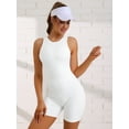 thumbnail image 4 of Unique Bargains Women's One Piece Short Playsuit Shapewear Workout Bodysuit White S, 4 of 6