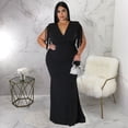 thumbnail image 2 of AURA Women Plus Size V Neck Bodycon Maxi Dress Sleeveless Elegant Party Dress, 2 of 8