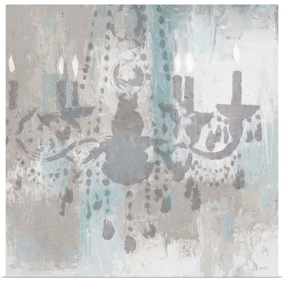 Great BIG Canvas | Rolled James Wiens Poster Print entitled Candelabra Teal I