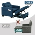 thumbnail image 4 of Accent Chairs Armchairs Arm Lounge Chair into Sofa Bed Linen with USB, Storage Space for Living Room Bedroom, Blue, 4 of 9