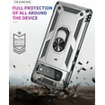 thumbnail image 6 of Phone Case for Google Pixel 6 Pro Heavy Duty Rugged Full Body Shockproof Protection Built-in Finger Ring Kickstand Military Armor Scratch Proof Bumper Hard Back Cover Silver, 6 of 15