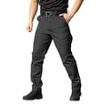 thumbnail image 2 of Eltusu Men's Cargo Pants, Straight Legs Elastic Waist Casual Athletic Pants with Multi Pockets Black Size L, 2 of 6