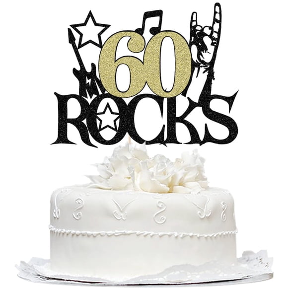 Tema rock'n'roll para guitarra Cake Topper Bekaterea 60 Rocks