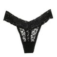 thumbnail image 1 of Braguitas tanga de encaje para mujer, talla grande: diseño transparente, cintura baja, entrepierna de algodón, para uso diario o sexy., 1 of 3