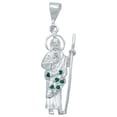 thumbnail image 1 of Dije Chico San Judas Zirconias Unisex Plata Ley 925 4.7 cm verde Alto/Ancho 4.7 cm x 1.3 cm, 1 of 3