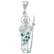 thumbnail image 1 of Dije Chico San Judas Zirconias Unisex Plata Ley 925 4.7 cm verde Alto/Ancho 4.7 cm x 1.3 cm, 1 of 3