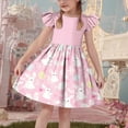 thumbnail image 2 of SELONE Girl Dress Ruffle Short Sleeve Dresses Crew Neck Midi Sundress Easter Egg Bunny Puffy Hoilday Outfits 3-14Y, 2 of 4