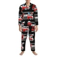 thumbnail image 4 of Kll Fire And Rescue Truck Sleepwear Mens Flannel Pajamas,Long Cotton Pj Set, 4 of 9