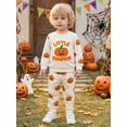 thumbnail image 3 of RUINIXCW Toddler Girl Boy Halloween Outfit Long Sleeve Crew Neck Letters Pumpkin Embroidery Sweatshirt and Jogger Pants Set, 3 of 9