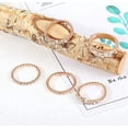 thumbnail image 5 of Xiao Hua Juego de 5 anillos apilables de oro rosa con cristales, 5 anillos brillantes, joyería bohemia vintage, tallas 6-10 (código 10 de EE. UU.), 5 of 5