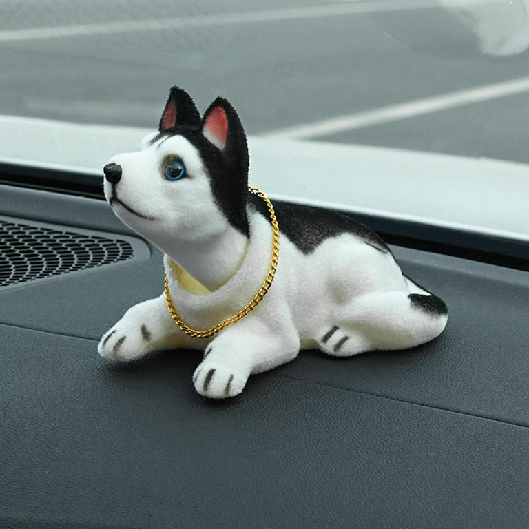 Mini Car Nodding Dog Husky Funny Shaking Shake Head Toys Cute