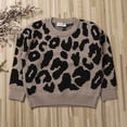 thumbnail image 3 of Kiapeise Kids Baby Long Sleeve Leopard Top Fashion Long Sleeve Round Neck Knitwear for Kids Baby Boys Girls, 3 of 6