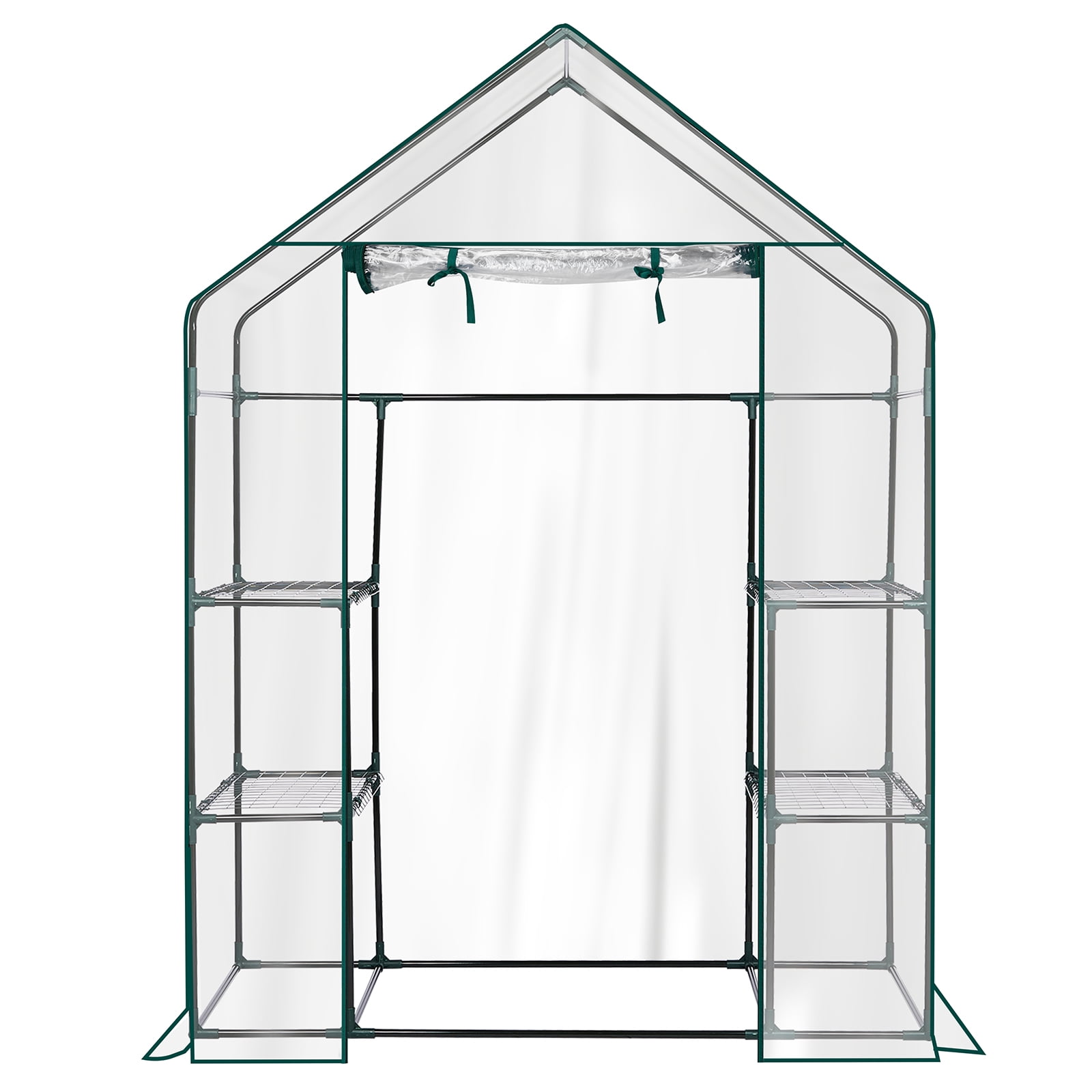 UBesGoo 56in Walk-In Greenhouse with Shelves, Heavy Duty PVC, Indoor/Outdoor, Transparent