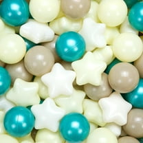Ball Pit Balls Plastic Stars for Ball Pit BPA Free Plastic Balls Crush and Smash Proof Balls 100pcs 2.2" Set for Toddlers for Play Tent Tunnel (Green Yellow)