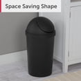 thumbnail image 5 of (2 pack) Sterilite Bathroom Trash Can, 3 Gallon Small Plastic Garbage Bucket Bin with Swing Top Lid, Black, 5 of 10