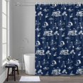 thumbnail image 5 of Coastal Holiday Bathroom Shower Curtain, Ocean Coconut Tree Surfing Boat Navy Blue Waterproof Washable Soft Bath Curtain for Bathtub Decor with 12 Hooks&Grommet, 54x78 Inch, 5 of 9