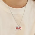 thumbnail image 3 of Juwaliy Red Butterfly Necklace Heart January Birthstone Necklace Garnet Pendant Jewelry Women Daughter Birthday Christmas Mother's Day Gift for Her, 3 of 11