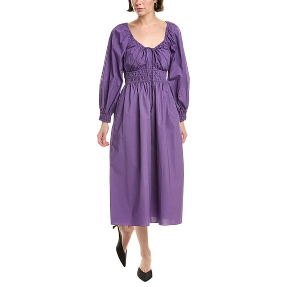 Rebecca Taylor womens  Poplin Smocked Waist Maxi Dress, xs