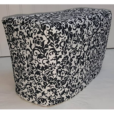 Toaster Cover Patterns - 2 or 4 Slice Toaster Cover (2 Slice, Black & White Floral Damask)
