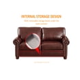 thumbnail image 2 of Storage-Ready Faux Leather Loveseat with Wood Legs & Nail Trim for Small Spaces, Burgundy 2-Seat Sofa with Underseat Storage Boxes, 2 of 9