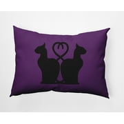 Simply Daisy 14" x 20" Conniving Cats Indoor/Outdoor Polyester Throw Pillow, Amethyst