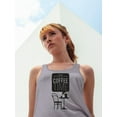 thumbnail image 2 of It Is Coffee Time. Tank Women -Image by Shutterstock, Female Large, 2 of 4